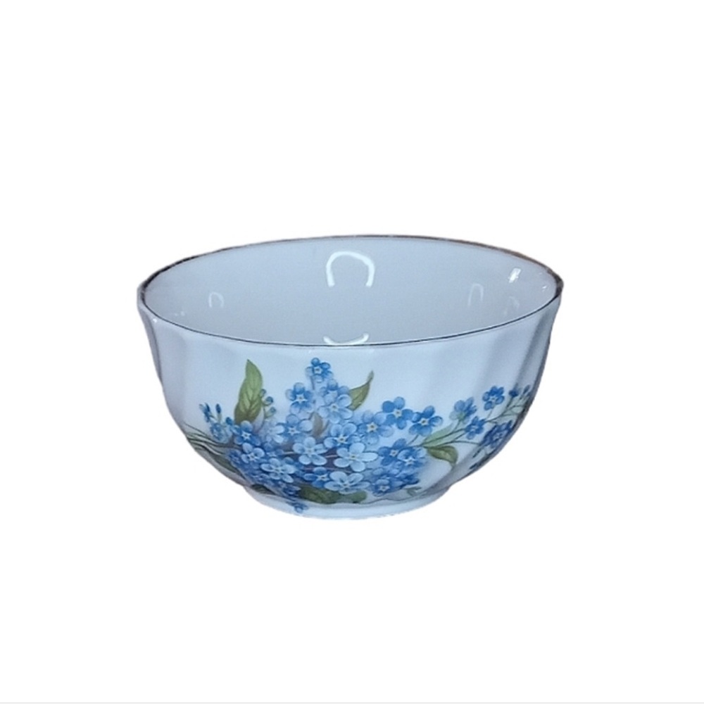 REGENCY ENGLISH Bone China Cup Floral Blue and White Bowl